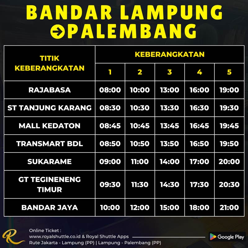 bandar lampung ke palembang