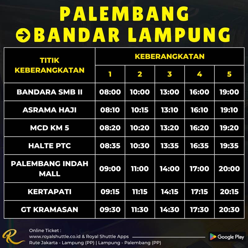 palembang ke bandar lampung by royal shuttle